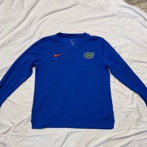 NEW florida gators Nike Royal Blue Long Sleeve Shirt with Orange Logo
